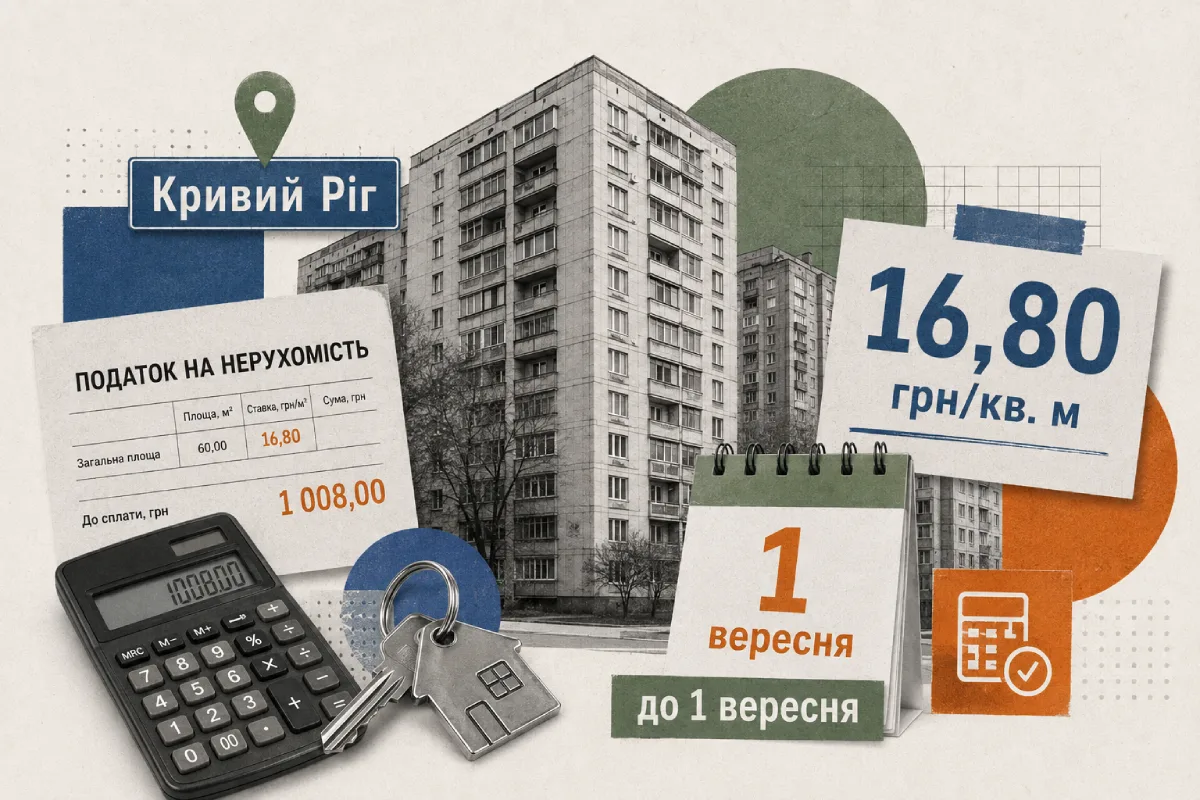 Податок на нерухомість у Кривому Розі: до 16,80 грн за кв. м і термін до 1 вересня