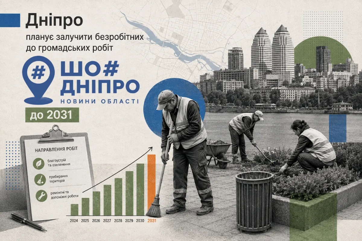 Дніпро планує залучити 5 тисяч безробітних до громадських робіт до 2031 року