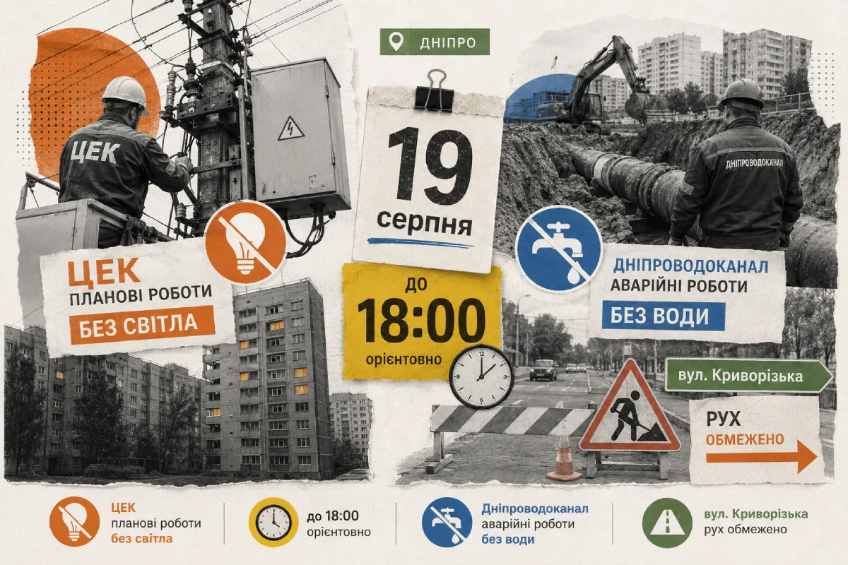 In Dnipro, electricity was cut off on several streets of the city on August 19