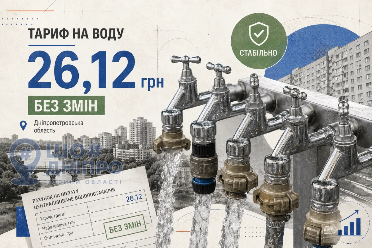 Тариф на воду для населення Дніпропетровщини залишається 26,12 грн: роз'яснення