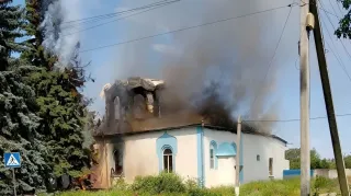 Свято-Успенський храм у Межовій знищений ударом дрона