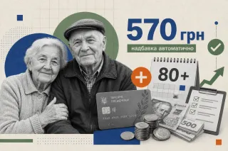 Пенсіонерам після 80 років нараховують 570 гривень надбавки автоматично